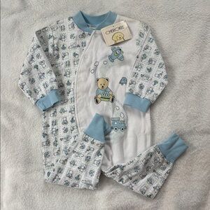 Adorable Blue and White Kids One Piece